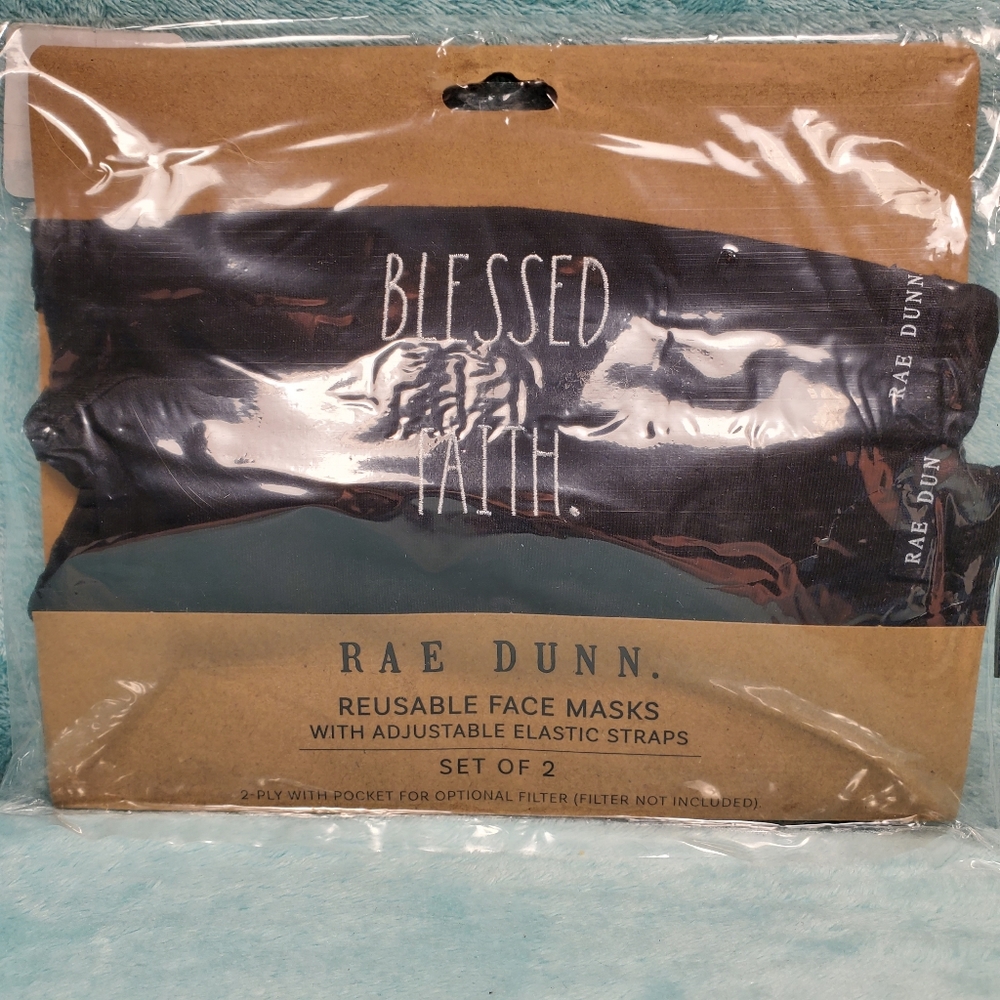 Rae Dunn Set of 2 Masks in BLESSED & FAITH